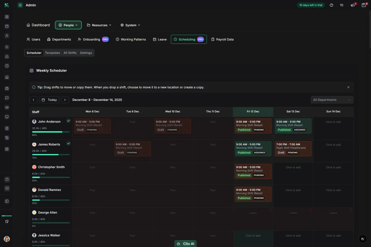CitoHR Admin Scheduler