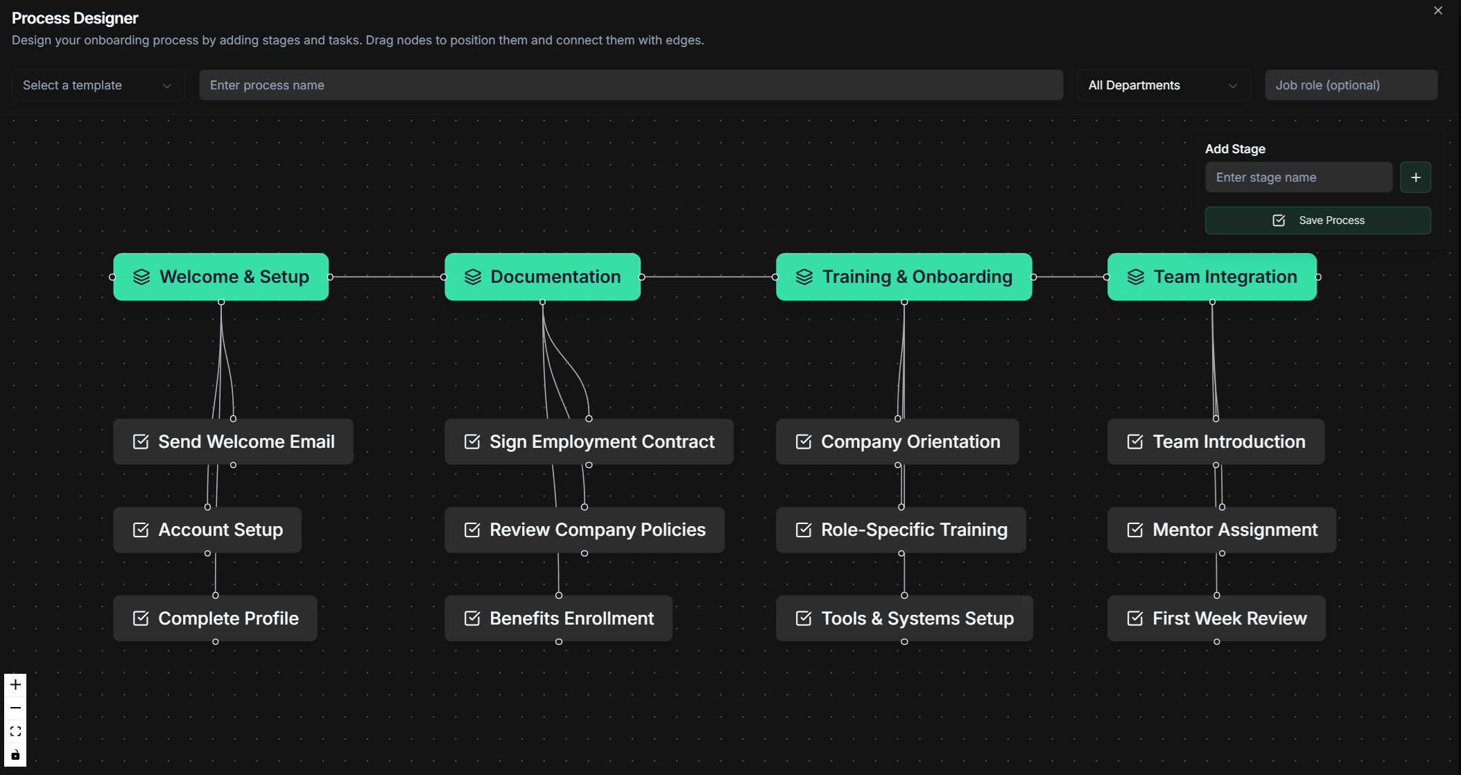 Automated Onboarding dashboard and interface - HR & Administration feature for UK small businesses