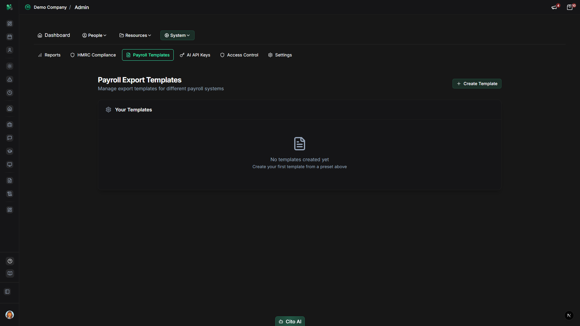 Testing payroll template