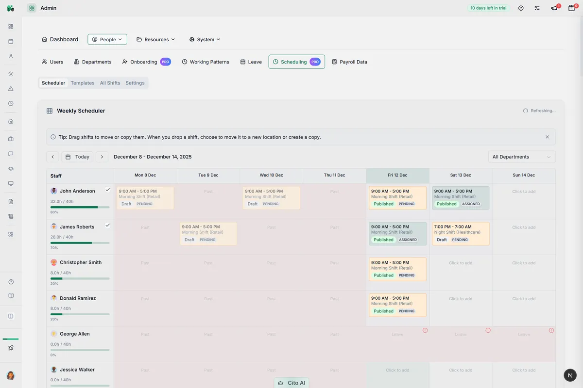 CitoHR Admin Scheduler