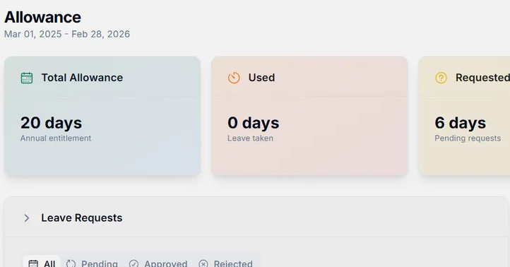 Leave & Attendance Management screenshot